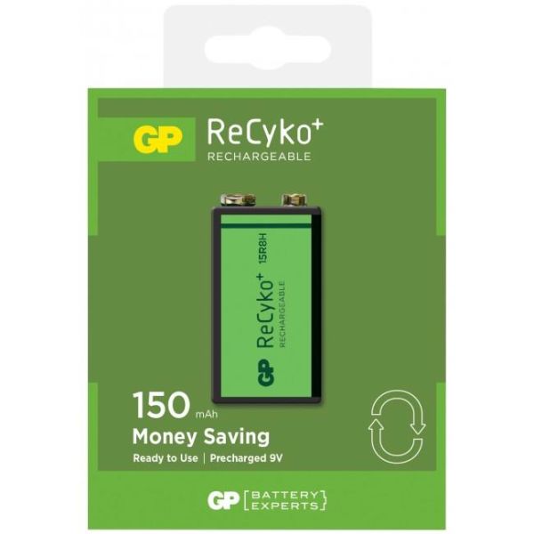 Batteri GP Batteries ReCyko 9V 150 laddningsbart, D, 1-pack 