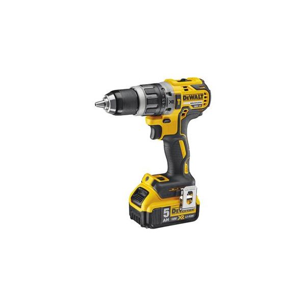 Bore-/skruemaskine Dewalt DCD796P2 med 2 stk 5,0 Ah batterier og oplader 
