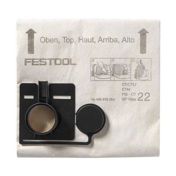 Filterpåse Festool FIS-CT 33 SP VLIES 5-pack 