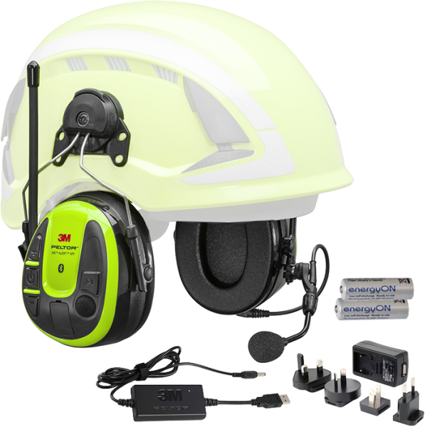 Kuulonsuojain 3M Peltor WS Alert XPI Bluetooth, kypäräkiinnitys, latauspaketti 