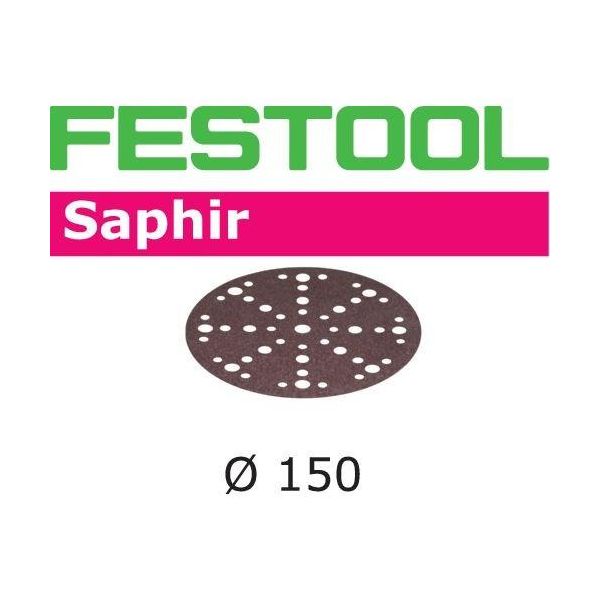 Slippapper Festool STF D150 SA 150mm, 48-hålat, 25-pack P80