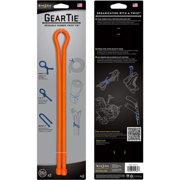 Tråd Nite Ize Gear Tie 24 2-pak appelsin