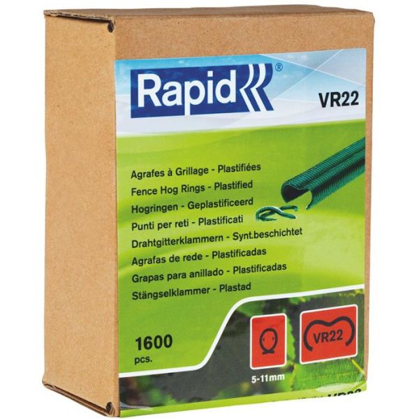 Hegnsklammer Rapid VR22 grøn 1600-pak