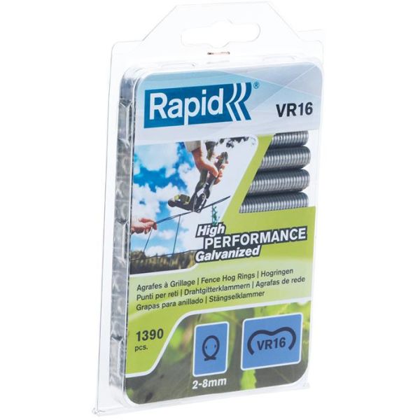 Hegnsklammer Rapid VR16 sølv Pakke med 1390