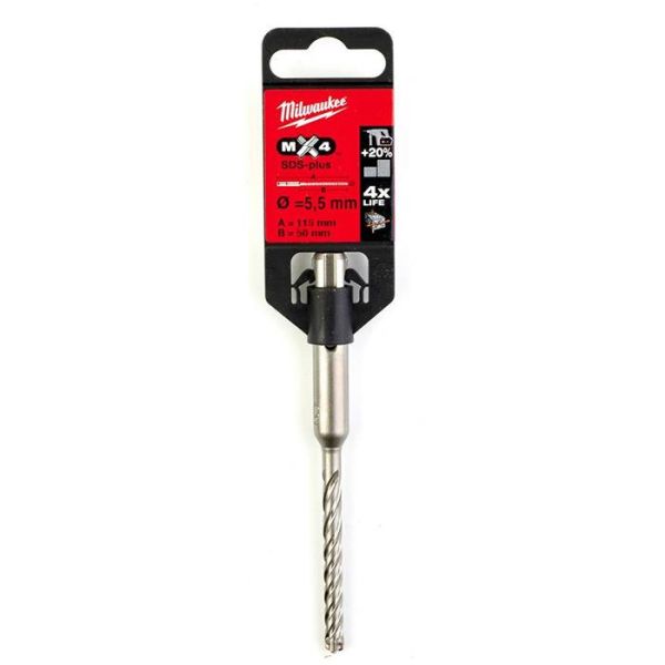 Hammerbor Milwaukee MX4 SDS-Plus, 4-skjærs 5,5x115 mm