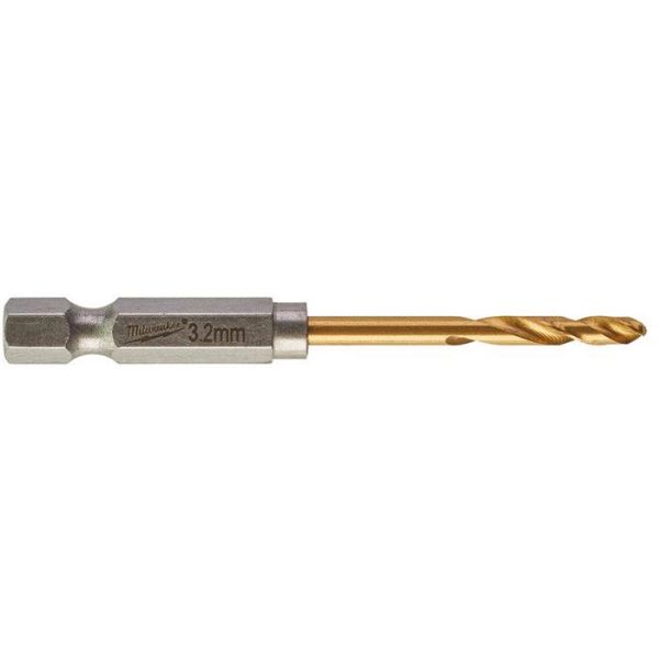 Metallbor Milwaukee SHOCKWAVE Red Hex HSS-G TIN 2-pakning 3,2 mm