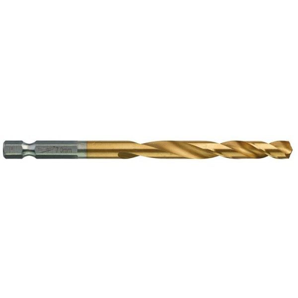 Metalliporanterä Milwaukee SHOCKWAVE Red Hex HSS-G TIN 1 kpl:n pakkaus 7 mm