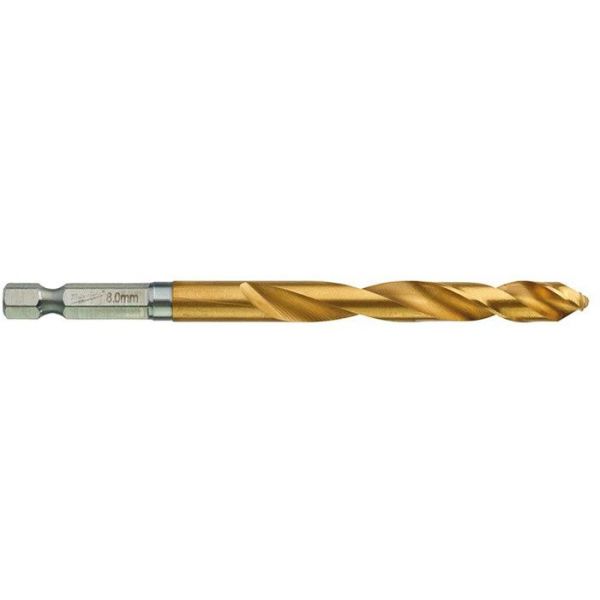Metalliporanterä Milwaukee SHOCKWAVE Red Hex HSS-G TIN 1 kpl:n pakkaus 8 mm