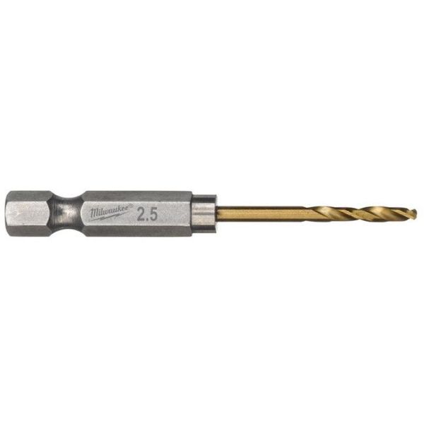 Metalliporanterä Milwaukee SHOCKWAVE Red Hex HSS-G TIN 2 kpl:n pakkaus 2,5 mm