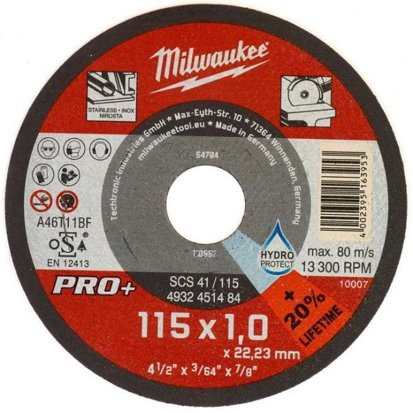 Skæreskive Milwaukee SCS 41 PRO+  115x1 mm