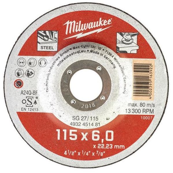 Skæreskive Milwaukee SG 27 Contractor  115x6 mm