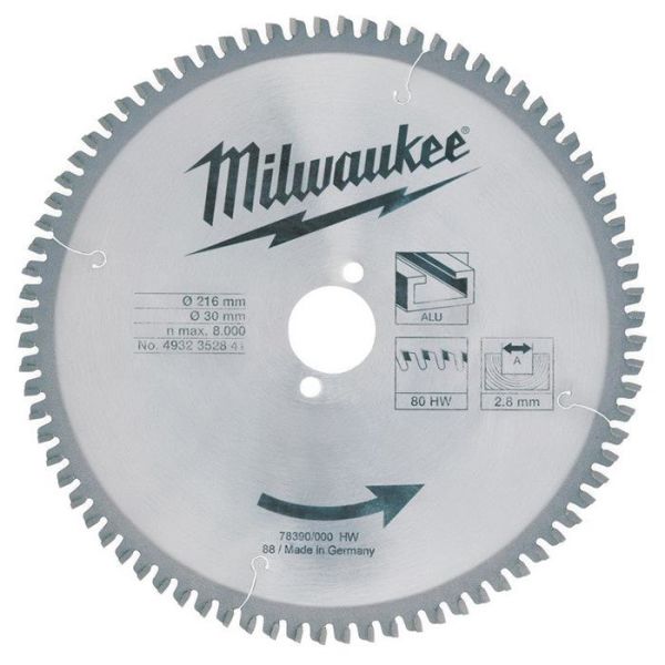 Sahanterä Milwaukee 4932352841 216x2,8x30mm, 80T 