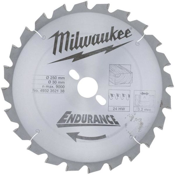 Sågklinga Milwaukee 4932352138 250x3,2x30mm, 24T 