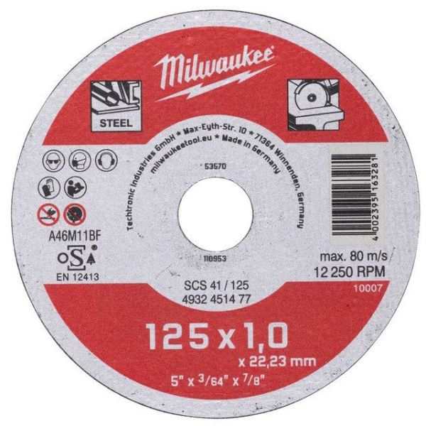Skæreskive Milwaukee SCS 41 Contractor  125x1 mm