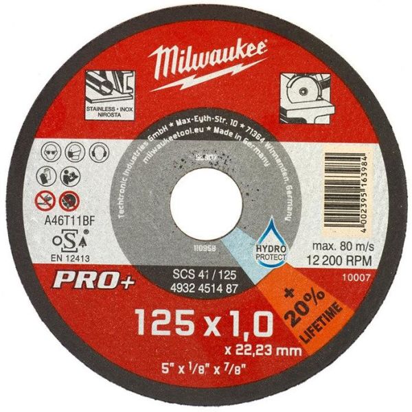 Kappeskive Milwaukee SCS 41 PRO+  125x1 mm