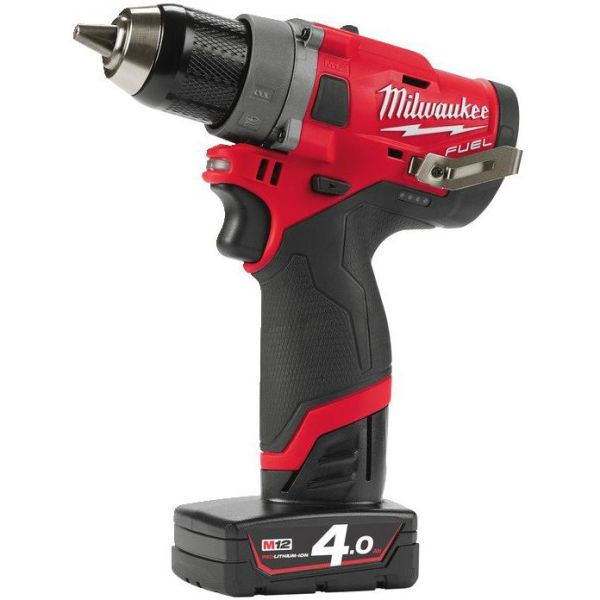 Skruvdragare Milwaukee M12 FDD-402XA med tillbehör, 4,0Ah batterier, laddare 