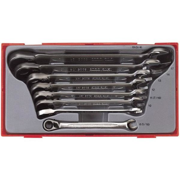 Ring-skraldenøglesæt Teng Tools TT6508R 8 dele 