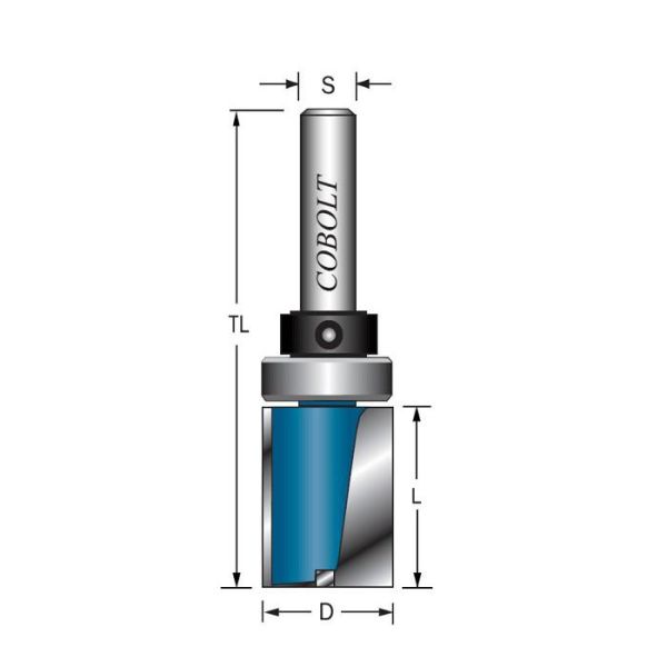 Fræserjern Cobolt 203-012-45L med styrelejer 