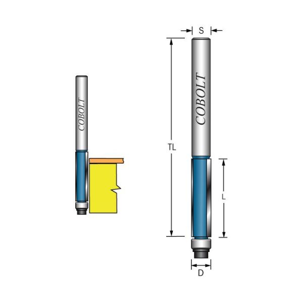 Kantskærer Cobolt 205-013 med styrelejer 