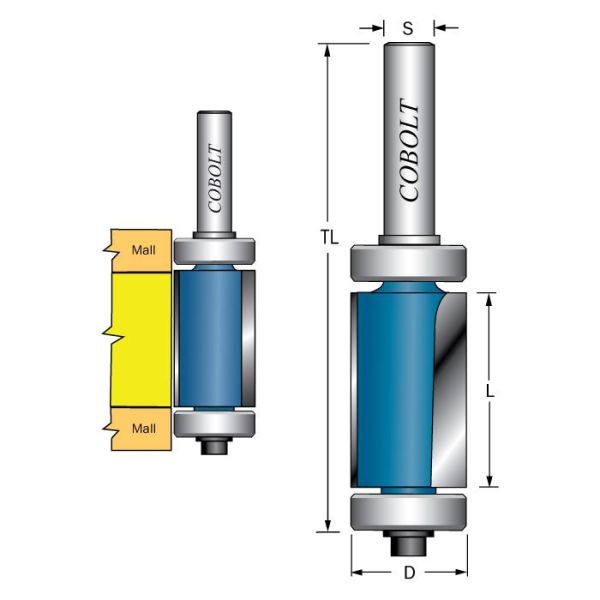 Kantskærer Cobolt 205-024XL med dobbelte styrelejer 