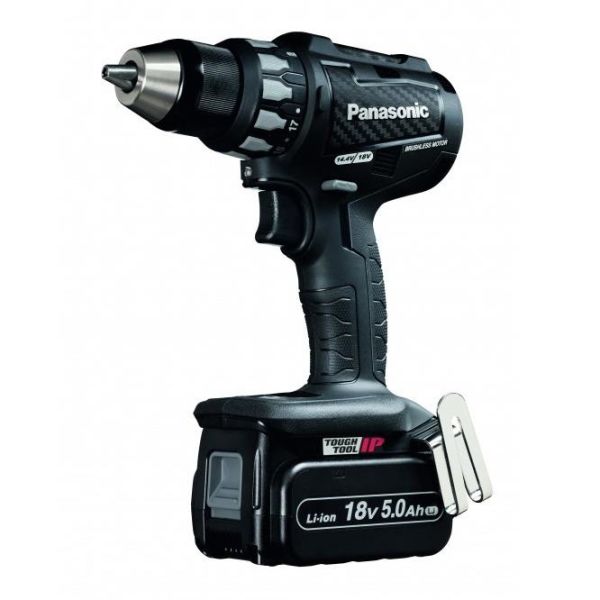 Bore-/skruemaskine Panasonic EY74A2LJ2G32 med 2 stk 5,0 Ah batterier og oplader 