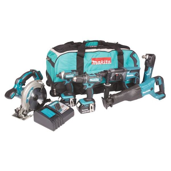 Værktøjspakke Makita DLX6038T med batteri og oplader 