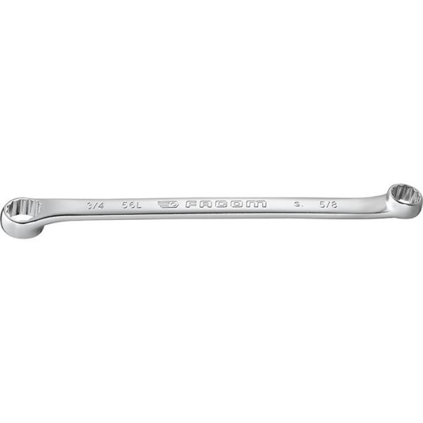 Ringnøgle Facom 56L.7/16x1/2 bøjet 10°, lang 7/16&quotx1/2" 