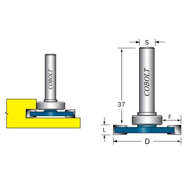 Skivenotfræser Cobolt 213-5010 L = 5 / F = 10, D = 36, S = 8mm 