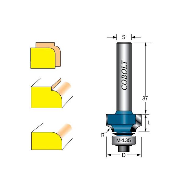 Afrundingsfræser Cobolt 217-020 R=2 D=17 L=8 