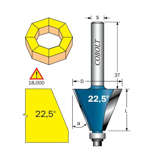 Fasfræser Cobolt 208-225B F=28 