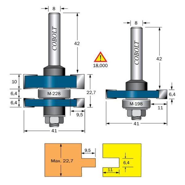 Fræser Cobolt 728 2 fræsere 