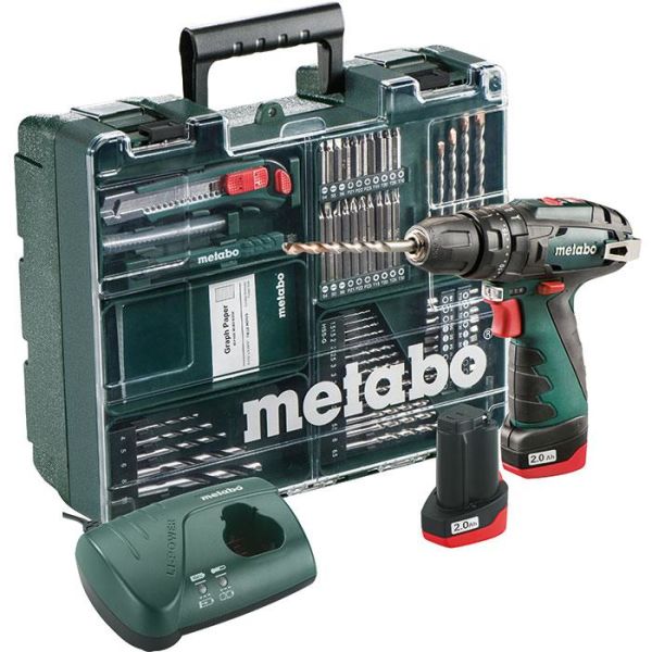Slagbormaskin Metabo Powermaxx SB Basic med tilbehørssett, batterier og lader 