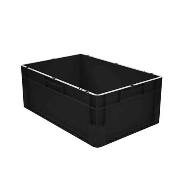 Kuljetuslaatikko Schoeller Allibert Euroclick 8310 musta, valmistettu kierrätysmateriaaleista, 600x400x235 mm 