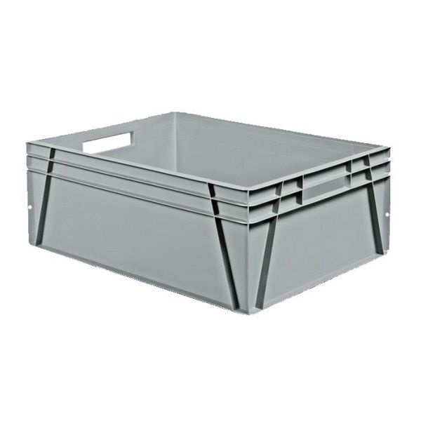 Transportlåda Schoeller Allibert Euroback 6491 grå, med handtagshål 800x600x300 mm