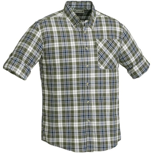 Flanellskjorta Pinewood Finnveden 5331 herr, grön/marinblå S