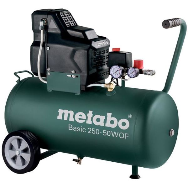 Kompressor Metabo Basic 250-50 W OF med påfyllnadskapacitet 120 l/min, 50 liter 