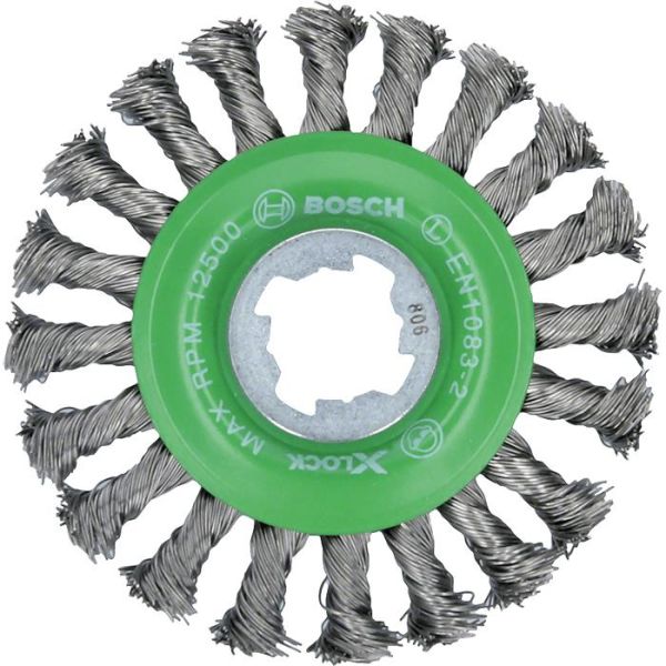 Stålbørste Bosch Heavy for Inox med X-LOCK, indpakket ledning, 0,5 x 115 mm 