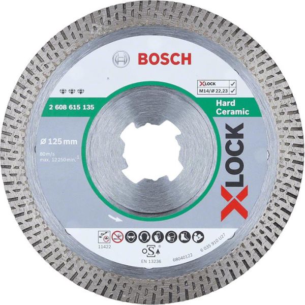 Diamantkapskiva Bosch Best for Hard Ceramic med X-LOCK 125 × 22,23 × 1,4 × 10 mm