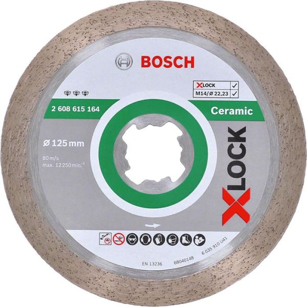Diamantkapskiva Bosch Best for Ceramic med X-LOCK 125 × 22,23 × 1,8 × 10 mm