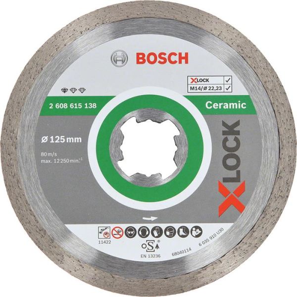 Timanttikatkaisulaikka Bosch Standard for Ceramic X-LOCK 125 × 22,23 × 1,6 x 7 mm