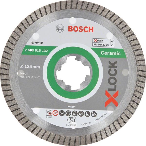 Timanttikatkaisulaikka Bosch Best for Ceramic Extra Clean X-LOCK 125 × 22,23 × 1,4 × 7 mm