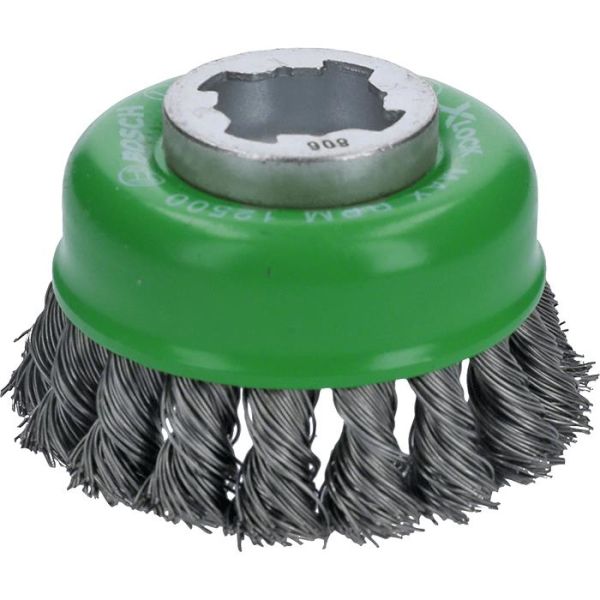 Stålbørste Bosch Heavy for Inox med X-LOCK, indpakket ledning, 0,5 x 75 mm 