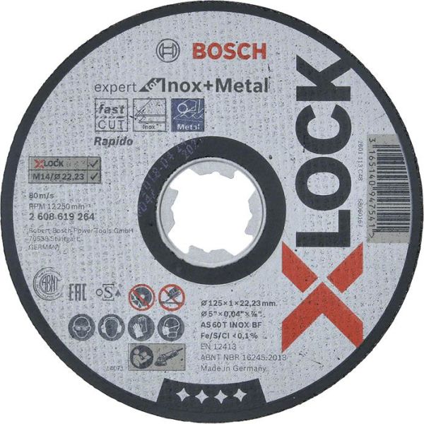 Skæreskive Bosch Expert for Inox + Metal med X-LOCK 125 × 1 × 22,23 mm