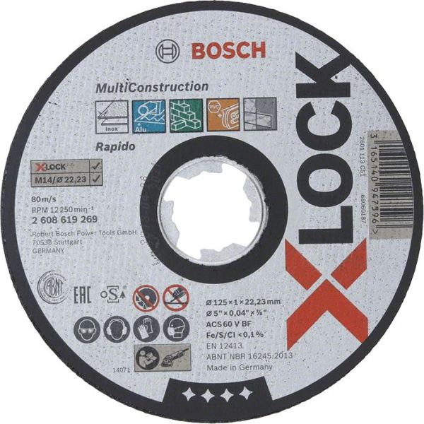 Kappeskive Bosch Multi Construction X-LOCK 125 × 1,6 × 22,23 mm