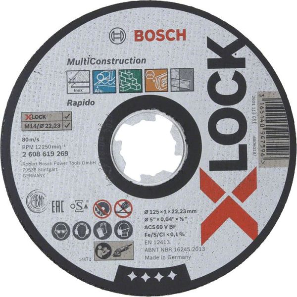 Skæreskive Bosch Multi Construction med X-LOCK 125 × 1,6 × 22,23 mm