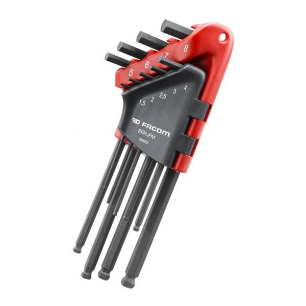 Kuusiokoloavainsarja Facom 83SH.JPAA pitkä pallopäinen 1,5 mm-8 mm, 8 kpl