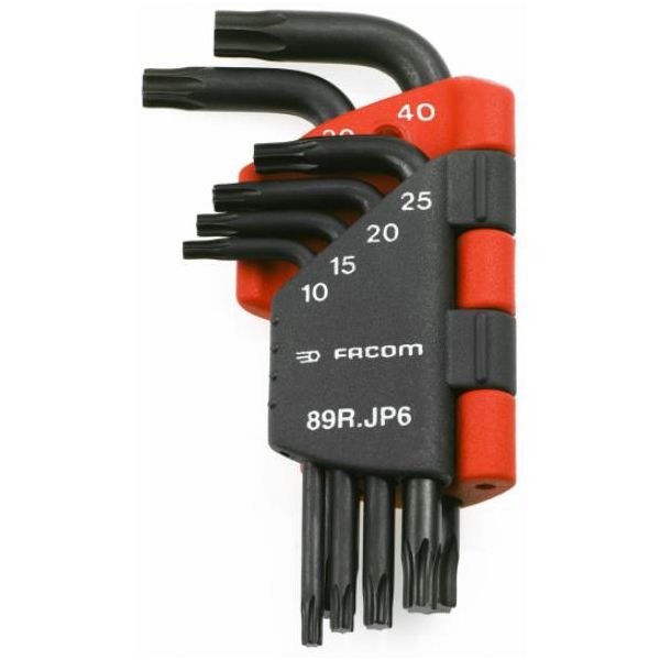 Torx nøglesæt Facom 89R.JP6 6 stk, T10-T40, i holder 