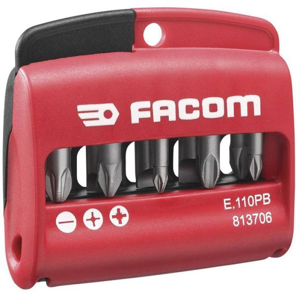 Bitssæt Facom E.110PB I Etui 10 stk, Phillips, Pozidriv, spor