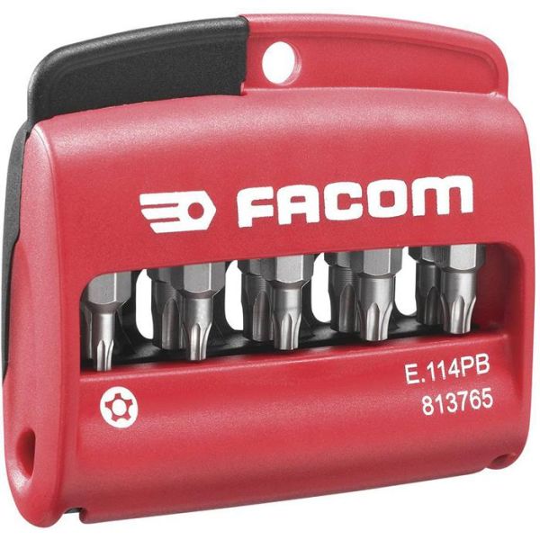 Ruuvikärkisarja Facom E.114PB kotelossa 10 kpl, TORX Plus, manipulaatiosuoja