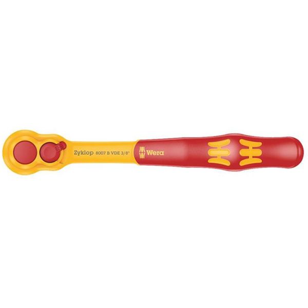 Skraldenøgle Wera 8007 B VDE Zyklop 3/8", isoleret, med afbryderhåndtag 